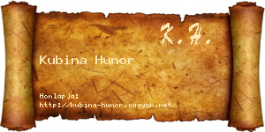 Kubina Hunor névjegykártya